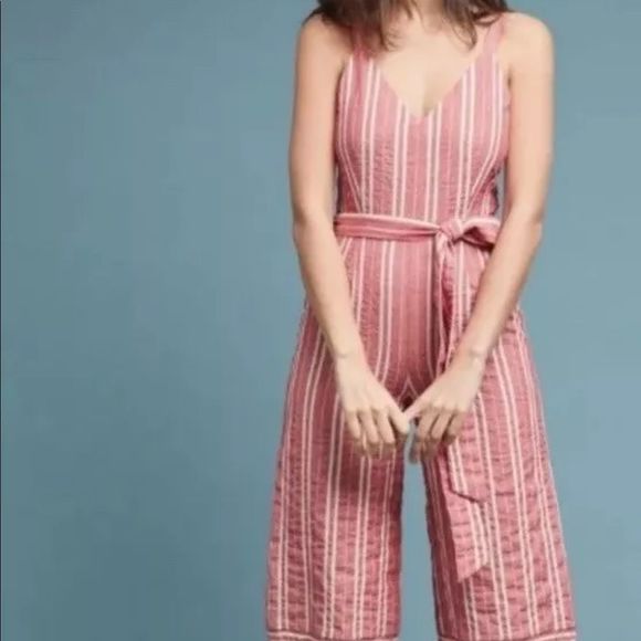 Anthropologie cropped Leg Wide Jumpsuit - Picture 4 of 6